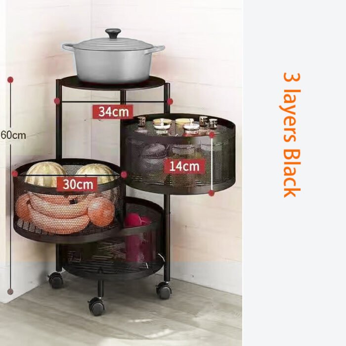 5 Layer Round Shape Kitchen Rack - Image 3