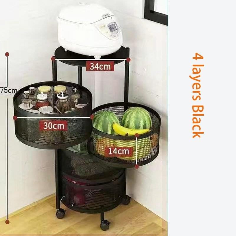5 Layer Round Shape Kitchen Rack - Image 2