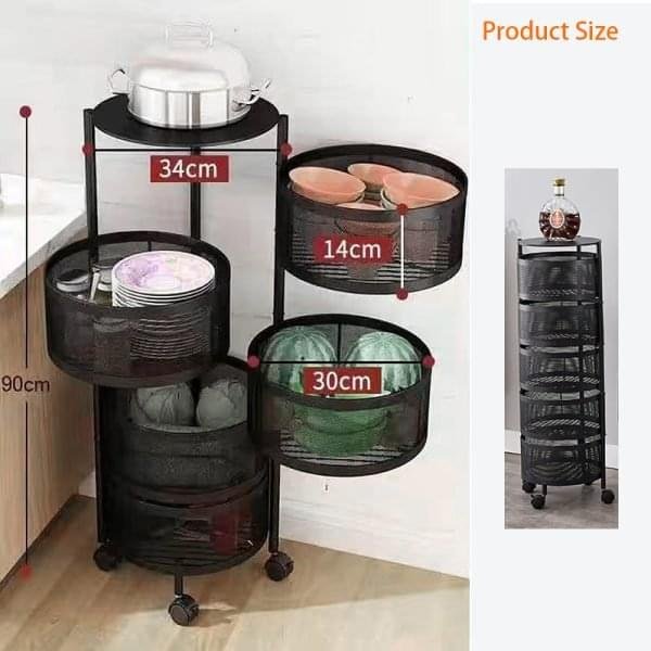 5 Layer Round Shape Kitchen Rack - Image 1