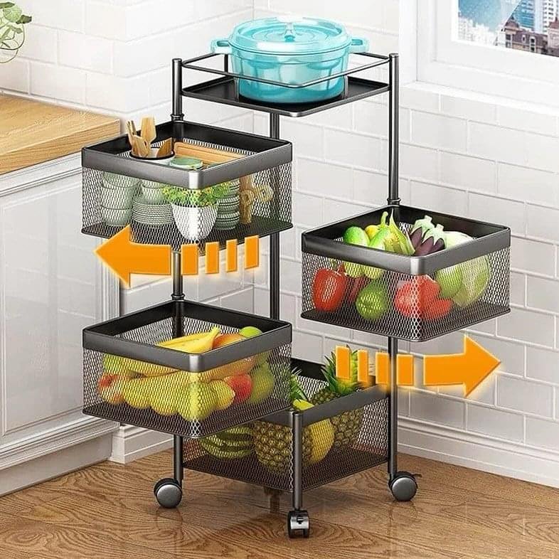 4 Layer Square Shape Kitchen Rack - Image 1