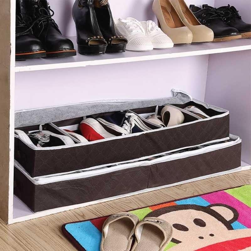 ortable Folding Under Bed Shoes Organizer - Image 1