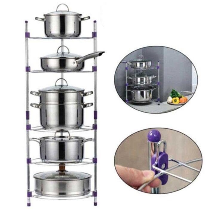 Super Pot Stand 5 Layer Kitchen Pot Organizer - Image 3